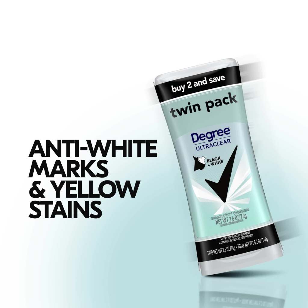 thumbnail video image 3 of Degree Ultra Clear Long Lasting Women's Antiperspirant Deodorant Stick Twin Pack, Fresh, 2.6 oz, 3 of 11