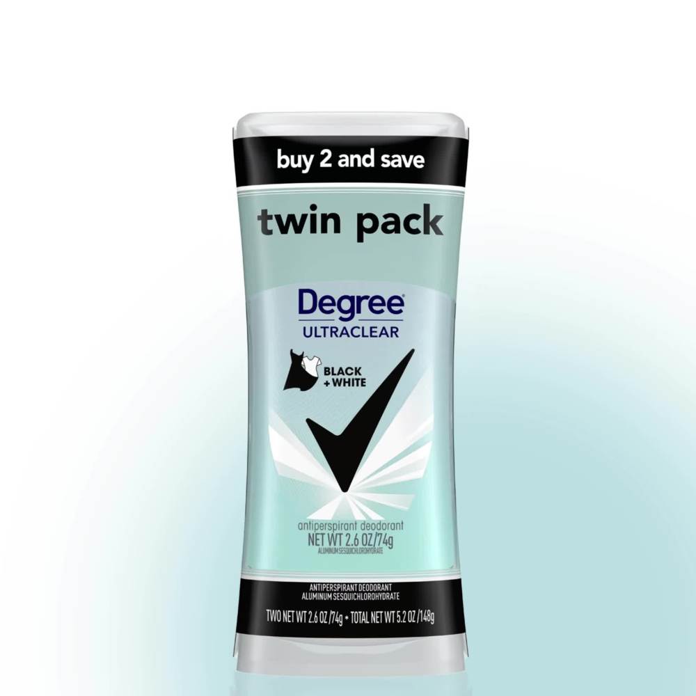 Degree Ultra Clear Long Lasting Women's Antiperspirant Deodorant Stick Twin Pack, Fresh, 2.6 oz - image 2 of 9