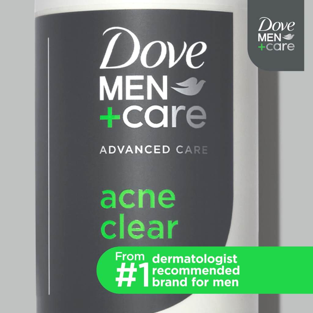 thumbnail video image 2 of Dove Men+Care Advanced Care Acne Clear Men's Cleanser All Skin, 16.9 oz, 2 of 9