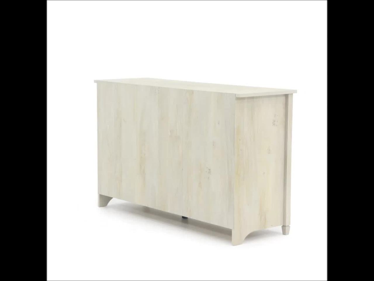 thumbnail video image 2 of Sauder Edge Water 6 Drawer Dresser, Chalked Chestnut Finish, 2 of 14
