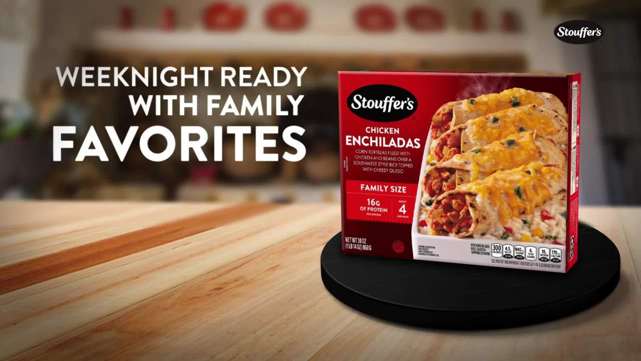 Stouffer’s Beef Enchiladas, Party Size, Frozen Enchiladas 57oz  57 oz