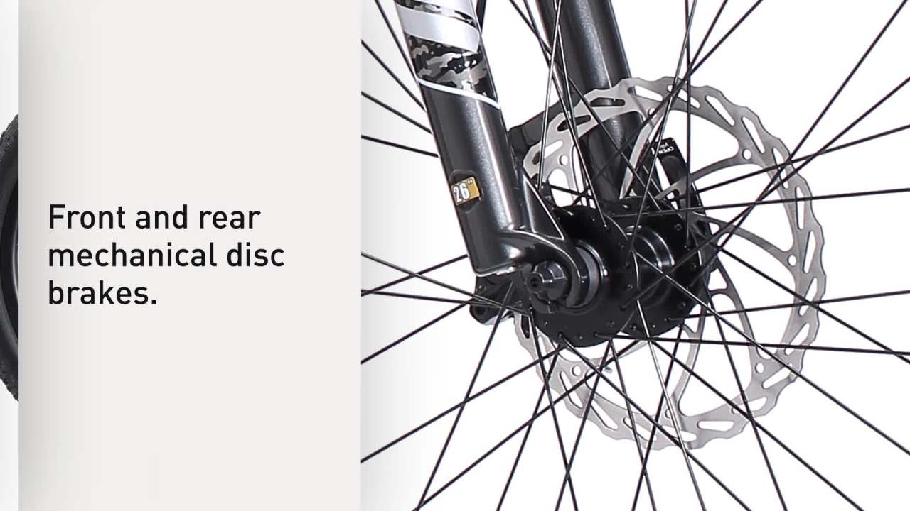 thumbnail video image 2 of Mongoose Blackcomb Men's 26 inch Wheels, Mountain Bike, 24 Speeds, Black, 2 of 8
