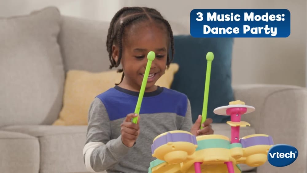 thumbnail video image 2 of VTech Bluey Hooray Drum Set with Accessories, Baby and Toddler Toys, 2 of 13