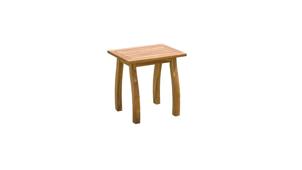 Carlo Outdoor Rectangular Acacia Wood Accent Table, Brown & Teak Finish - image 2 of 10