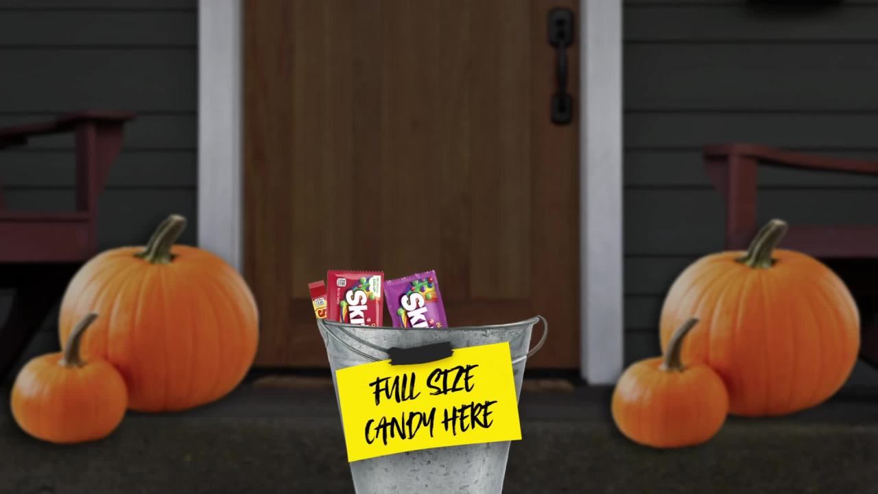 thumbnail video image 2 of Skittles & Starburst Chewy Variety Pack Halloween Candy - 18 Count Box, 2 of 13