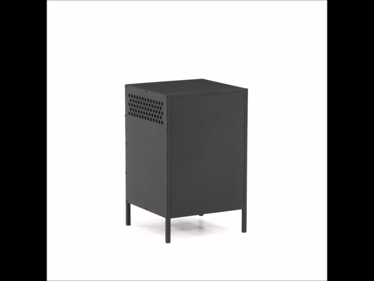 thumbnail video image 2 of Sauder Boulevard Cafe Nightstand, Black Finish, 2 of 12