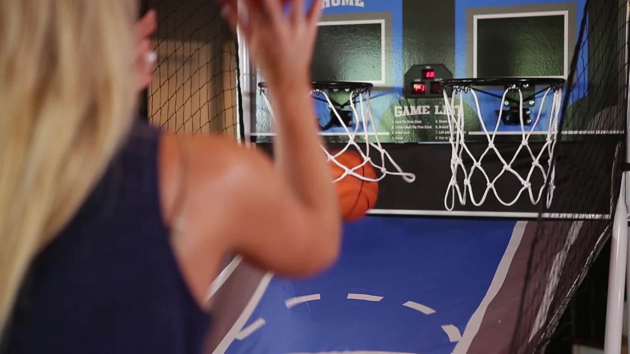 thumbnail video image 2 of Triumph Big Shot II Double Shootout Basketball Game, 2 of 21