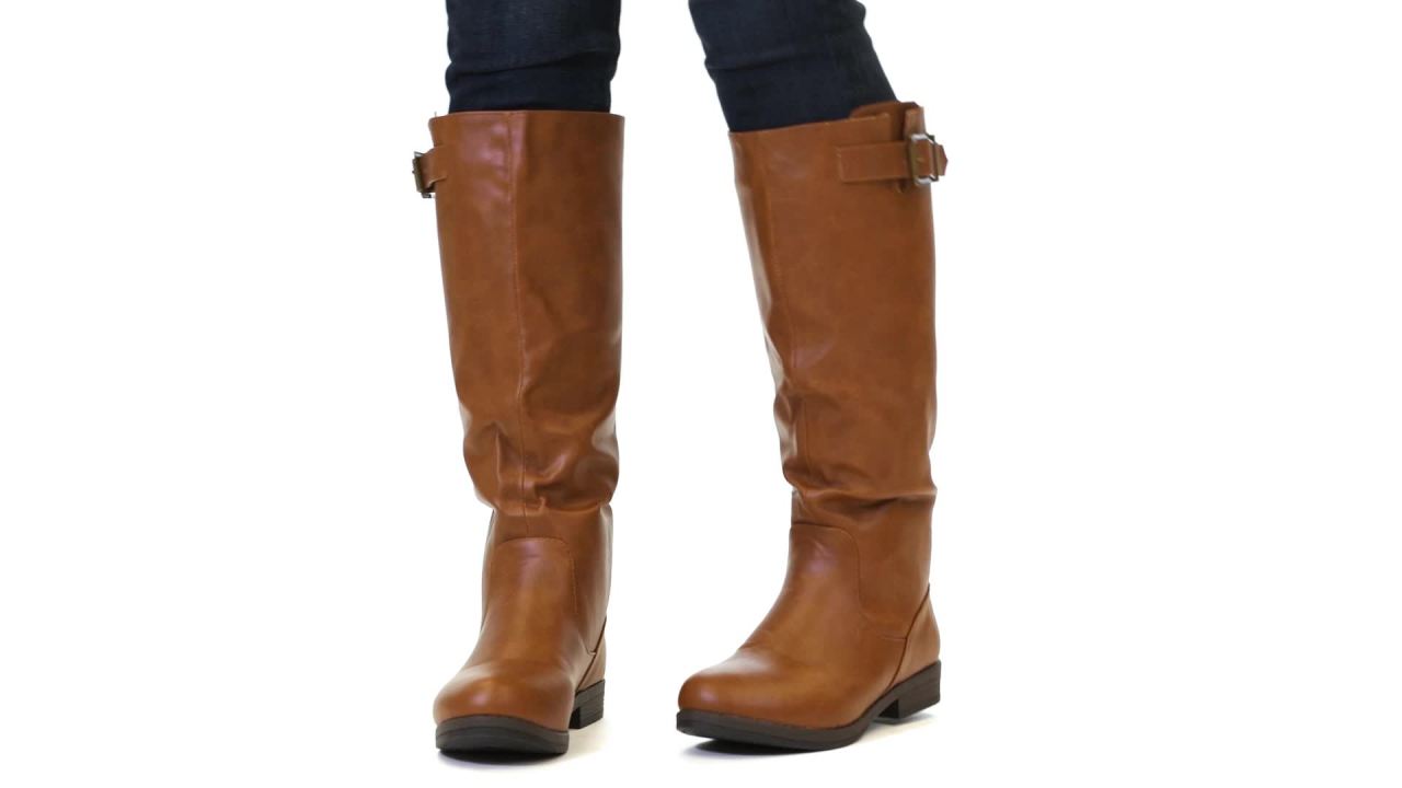 thumbnail video image 2 of Women's Round Toe Buckle Detail Boots, 2 of 8