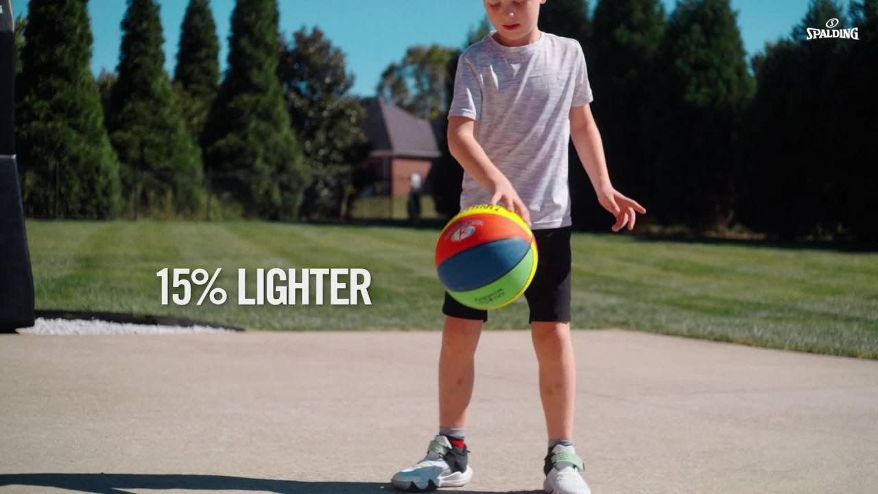 thumbnail video image 2 of Spalding 27.5" Rookie Gear Youth Indoor/Outdoor Basketball - Brown, 2 of 6