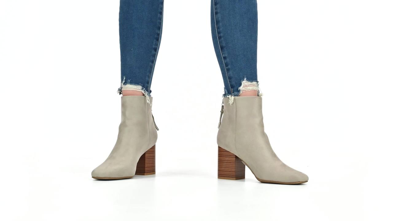 thumbnail video image 2 of Journee Womens Audrina Back Heel Zip Stacked Heel Booties, 2 of 10