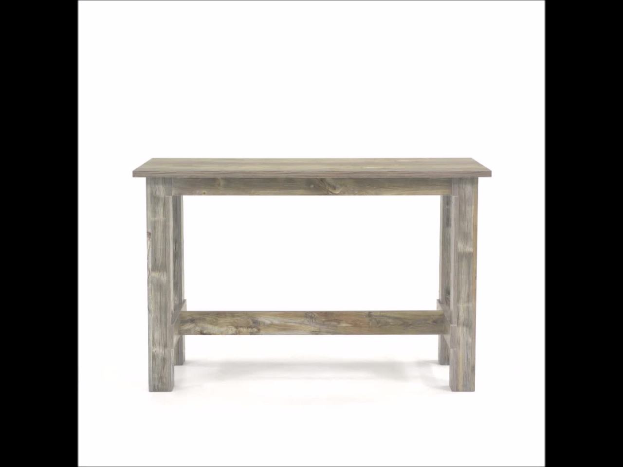 thumbnail video image 2 of Sauder Boone Mountain Narrow Counter Height Multipurpose Dining Table, Rustic Cedar Finish, 2 of 11
