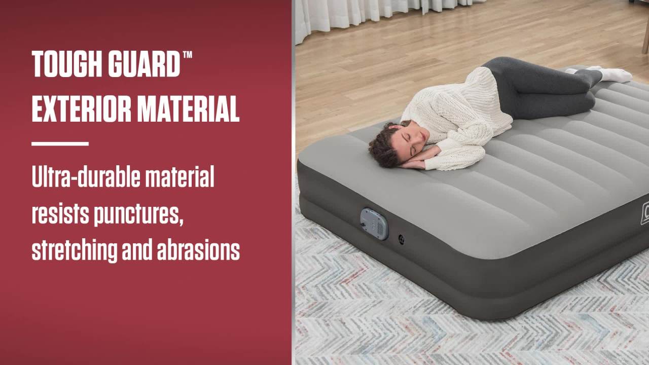 thumbnail video image 2 of Coleman AlwayzAire Tough Guard Air Mattress Queen 14" with Rechargeable Dual Pump, 2 of 17