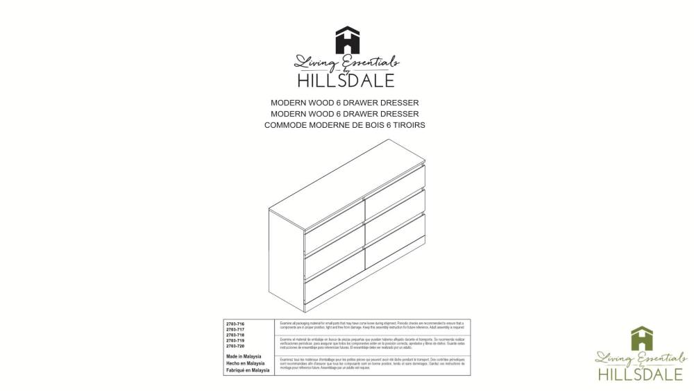 Brindle 6-Drawer Horizontal Dresser, Espresso Finish, by Hillsdale - image 2 of 13