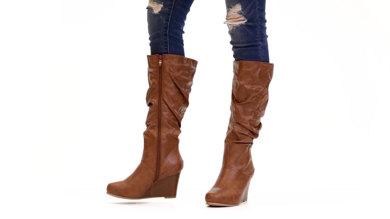 thumbnail video image 2 of Women's Slouchy Wedge Boots, 2 of 8