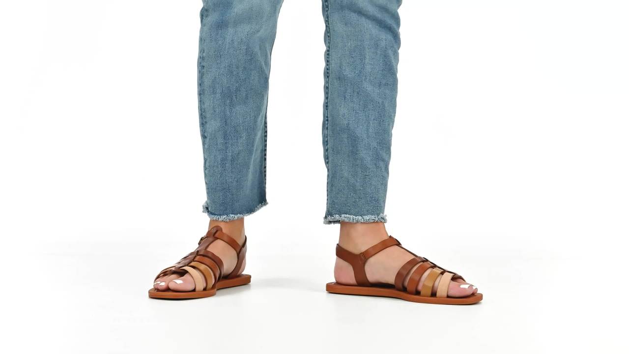 thumbnail video image 2 of Journee Womens Benicia Buckle Flat Sandals, 2 of 10