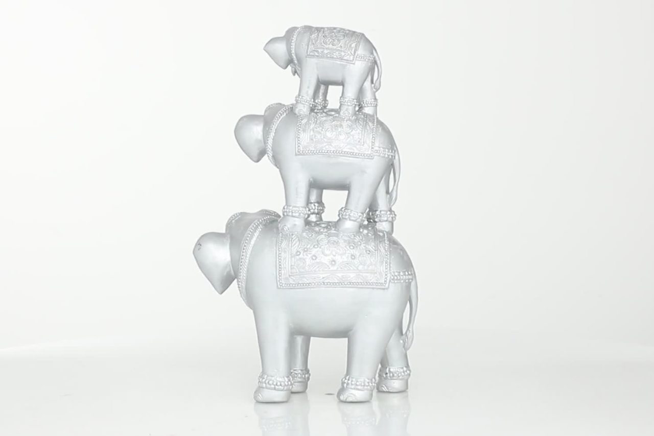 thumbnail video image 2 of DecMode Silver Polystone Glam Sculpture, 2 of 12