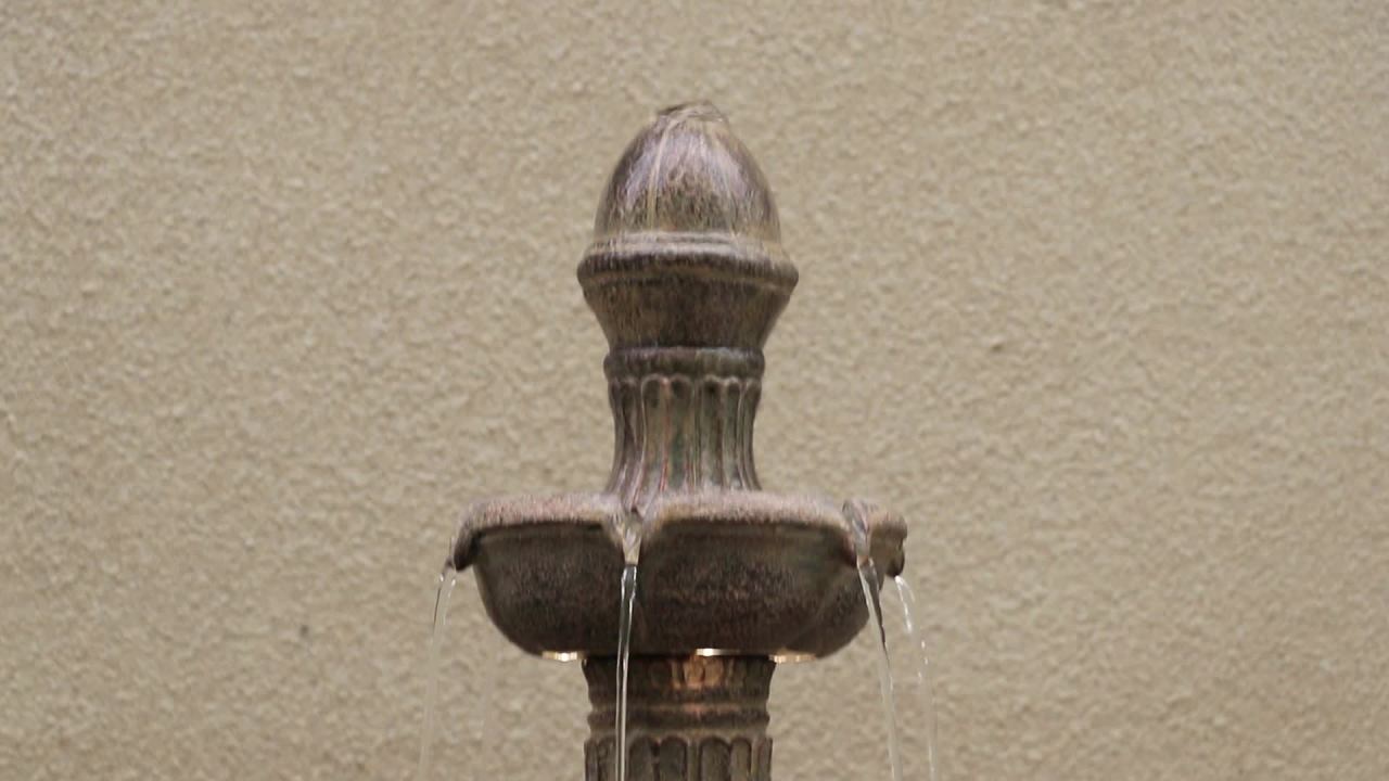 thumbnail video image 2 of Farron 46" High Large Italian Outdoor Decor Gray Faux Stone Floor Fountain with Light LED 3-Tier Outside, 2 of 10