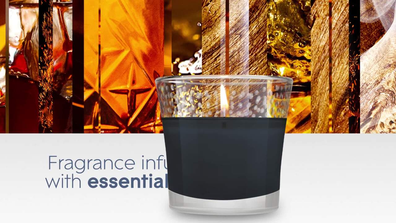 thumbnail video image 2 of (3 pack) Glade Candle, Infused with Essential Oils, Smooth Bourbon & Oak Scent, 2 Count, 2 of 20