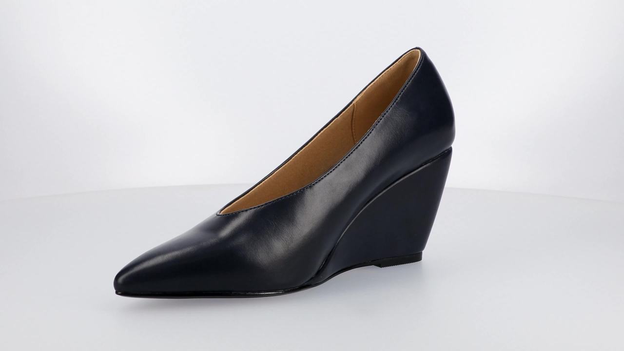 thumbnail video image 2 of Journee Womens Danika Almond Toe Comfort Dress Wedges, 2 of 10