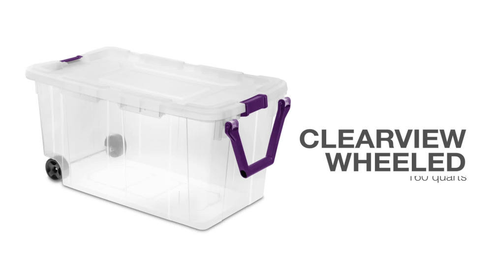 Sterilite 160 Qt. Wheeled Storage Box Taupe Splash