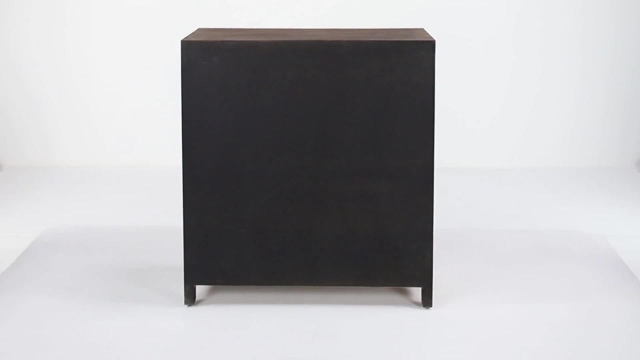 thumbnail video image 2 of DecMode 32" x 36" Brown Wood Intricately Carved 1 Shelf and 2 Doors Floral Cabinet, 1-Piece, 2 of 18