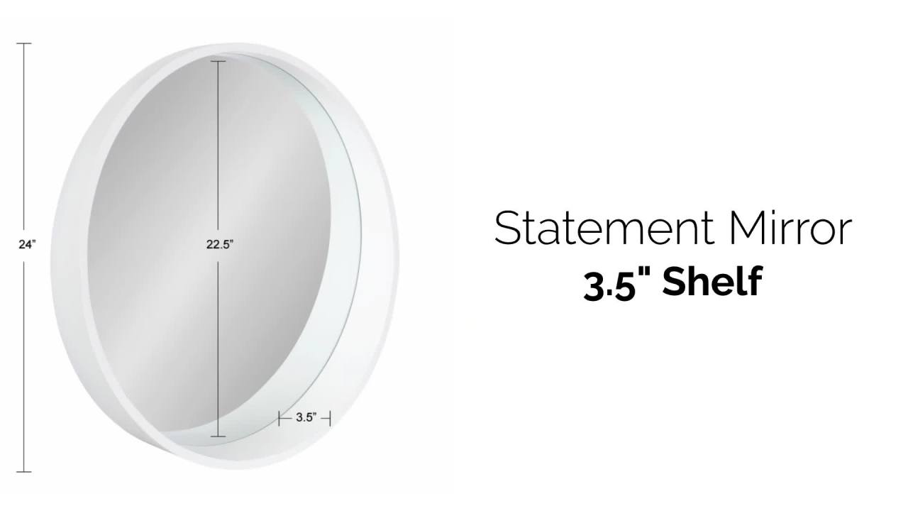 thumbnail video image 2 of Kate and Laurel Wheeler Round Framed Wall Mirror, Black 24" Diameter, 2 of 7