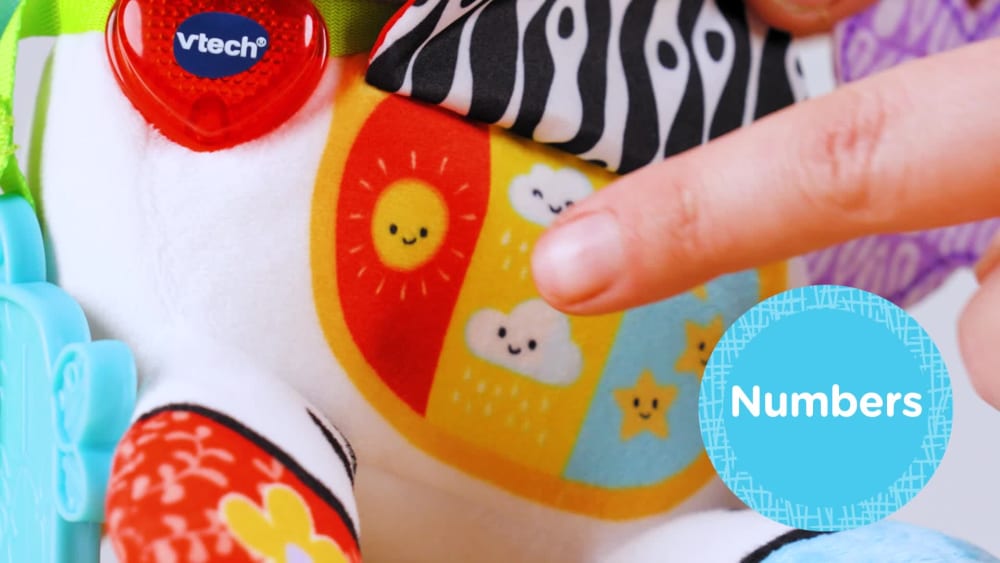 thumbnail video image 2 of VTech Baby Take Me With You Zebra Fabric, Plastic Baby and Toddler Toys, 2 of 10