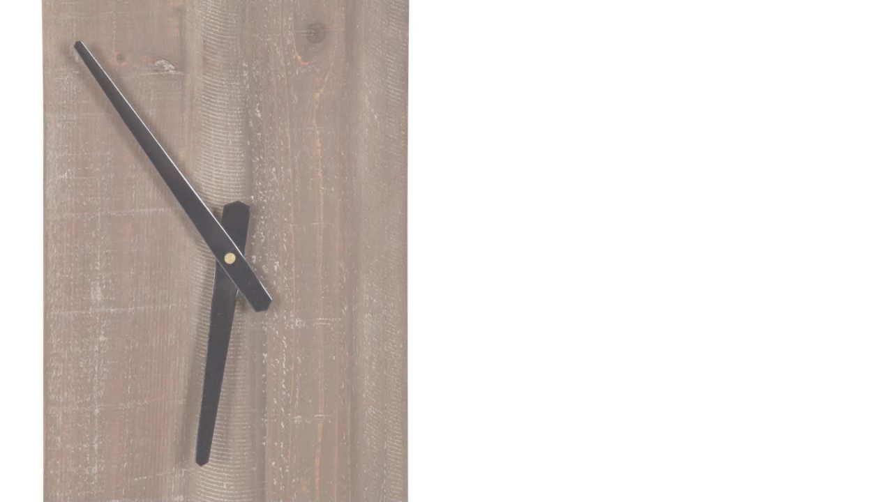thumbnail video image 2 of Kate and Laurel Ladd Modern Farmhouse 24" Diameter Numberless Wood and Metal Round Wall Clock, Brown and Black, 2 of 7