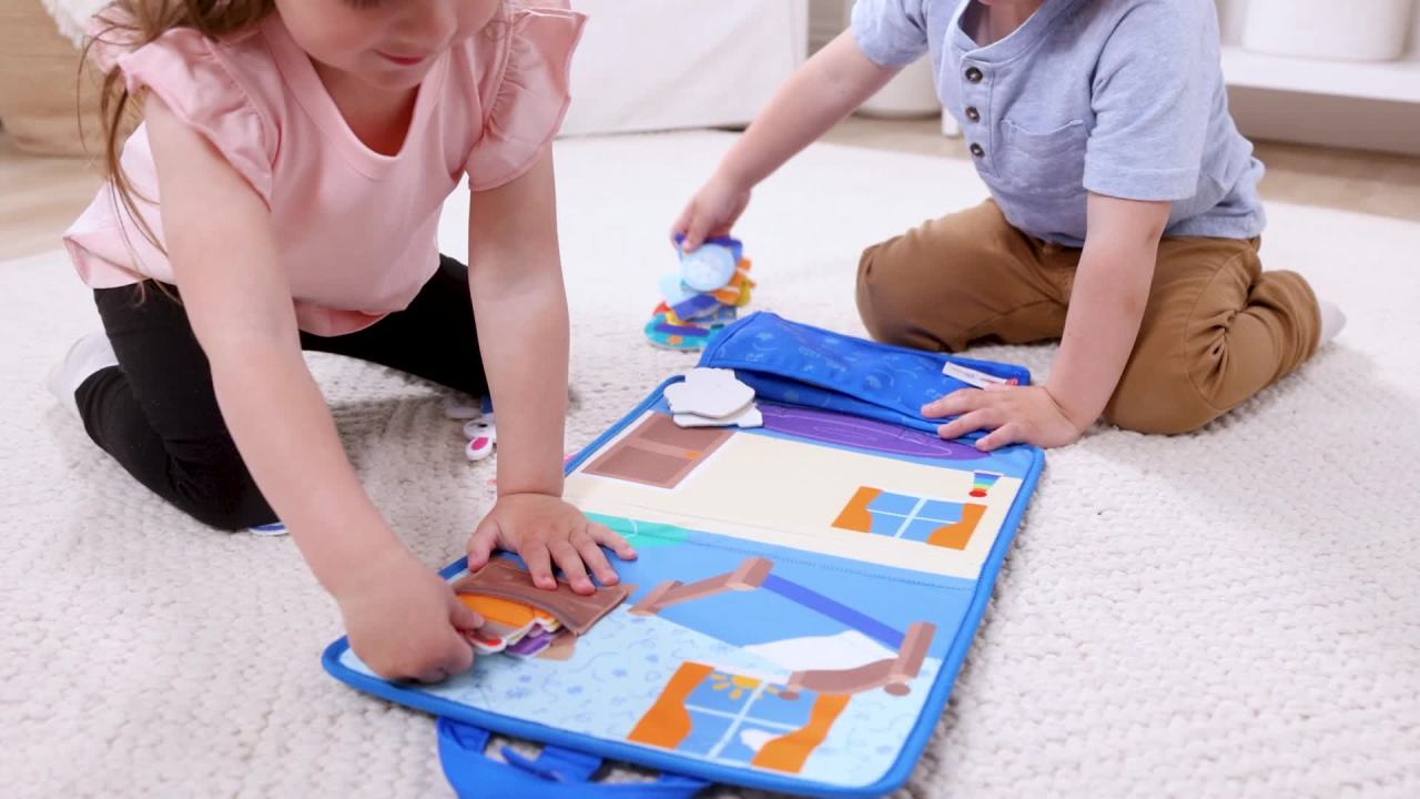 thumbnail video image 2 of Melissa & Doug® Ms. Rachel™ What to Wear Felt Activity Board Take-Along Preschool Learning Toy for Boys and Girls - FSC Certified, 2 of 10