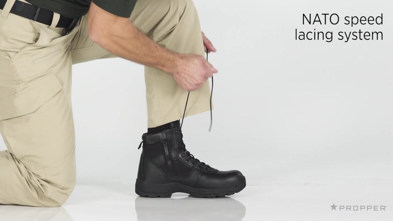 thumbnail video image 2 of Propper Men's Series 100® 6" Side Zip Waterproof Comp Toe Boots, 2 of 9