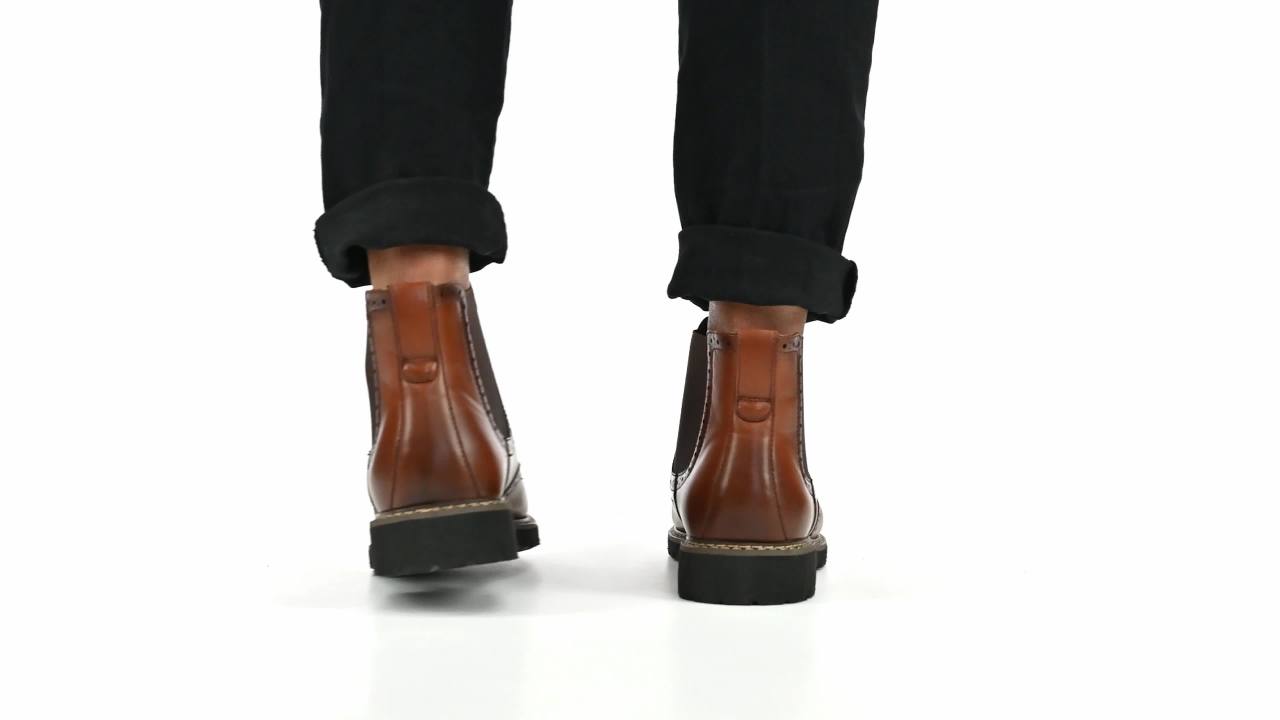 thumbnail video image 2 of Vance Mens Hogan Wingtip Slip-on Chelsea Boot, 2 of 10