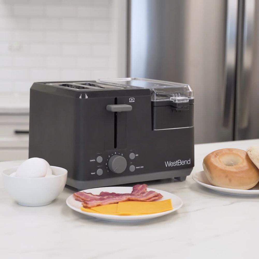 West Bend 2Slice Breakfast Station Egg & Muffin Toaster, 78500, New
