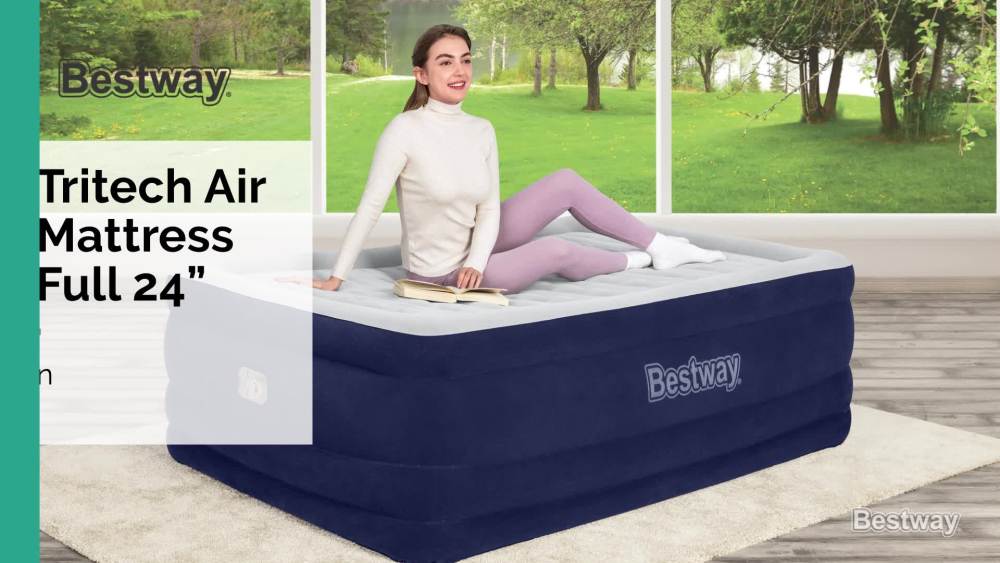 Bestway Tritech 24" Air Mattress Antimicrobial Coating with Builtin AC