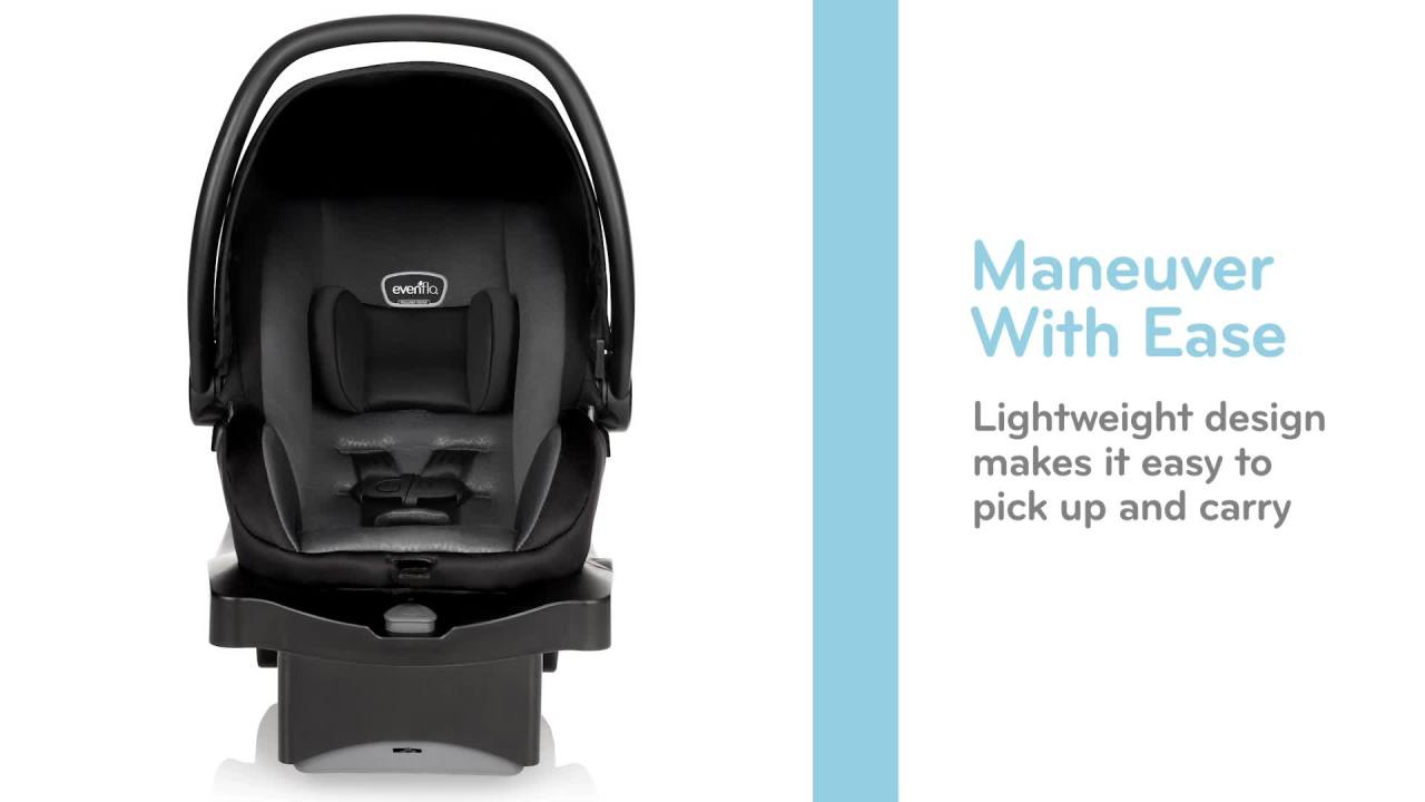 thumbnail video image 2 of Evenflo LiteMax 35 Infant Car Seat (River Stone Gray), 2 of 12