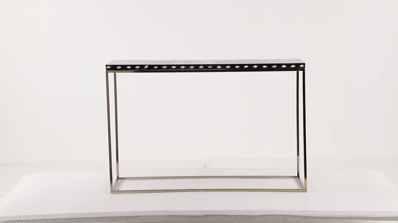 thumbnail video image 2 of DecMode 30" x 46" Gold Wood Eclectic Console Table, 2 of 16