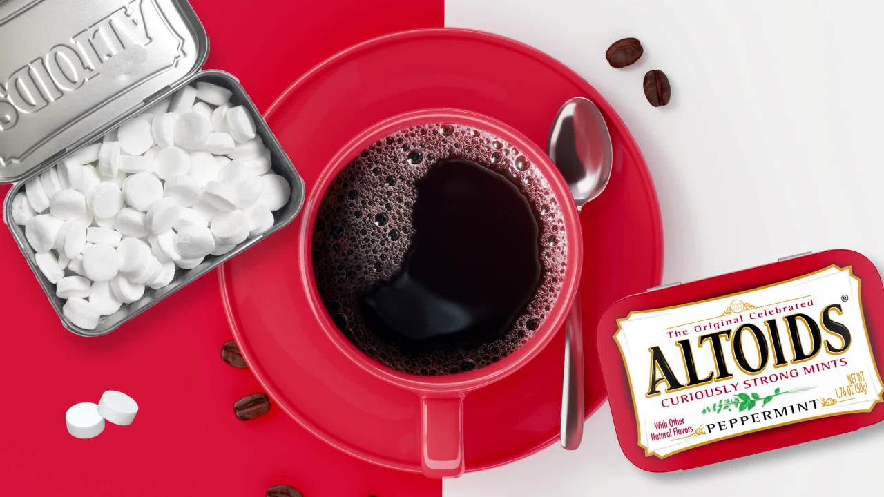 thumbnail video image 2 of Altoids Classic Peppermint Breath Mints Hard Candy - 1.76 oz Tin, 2 of 16