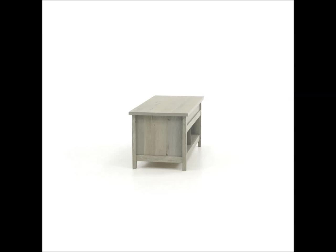 thumbnail video image 2 of Sauder Cannery Bridge Lift-top Coffee Table, Mystic Oak Finish, 2 of 13