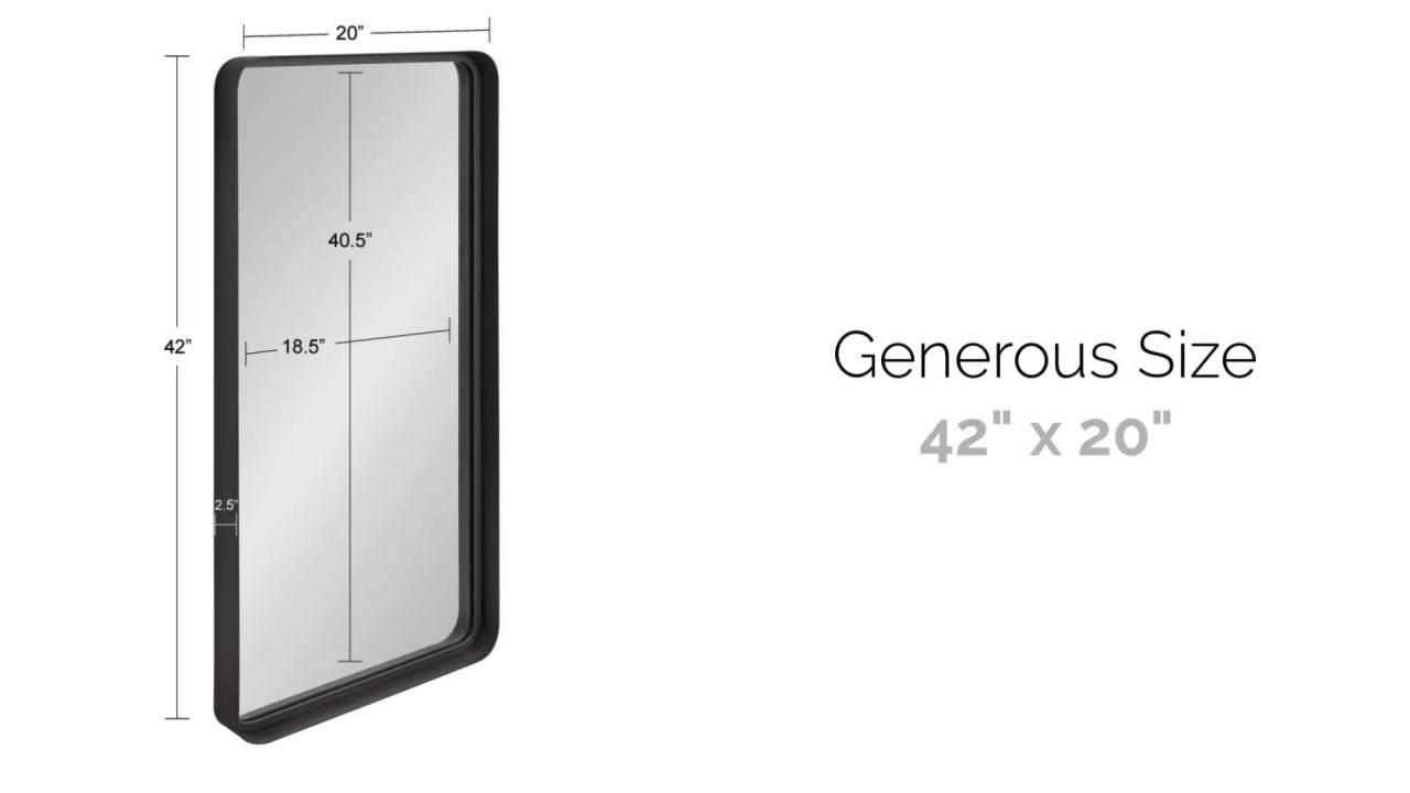 thumbnail video image 2 of Kate and Laurel 20.08" x 41.93" Gray Industrial Wall Mirror, 2 of 8