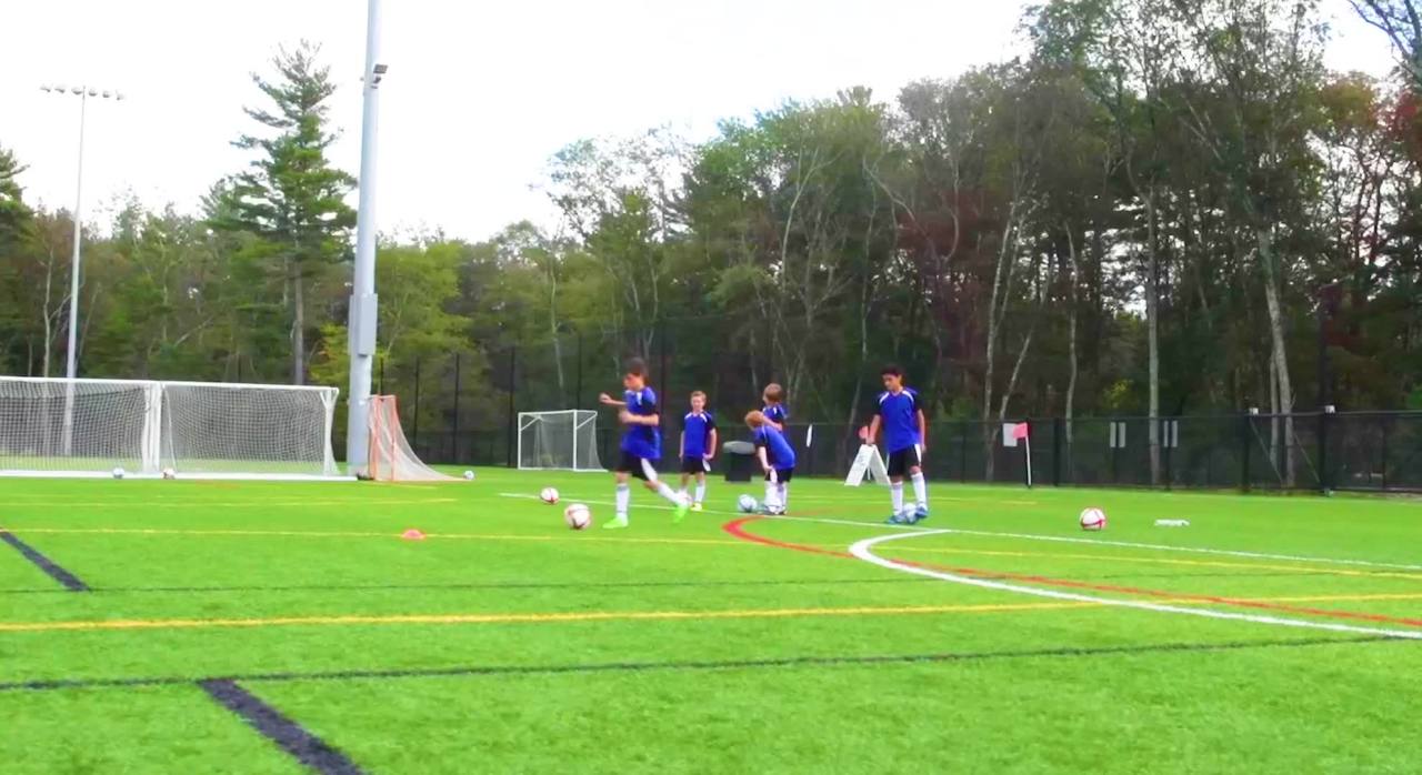 thumbnail video image 2 of Franklin Sports Blackhawk Soccer Goal - Pop up - Foldable - 4' x 3' Mini Soccer Net - Black, 2 of 9