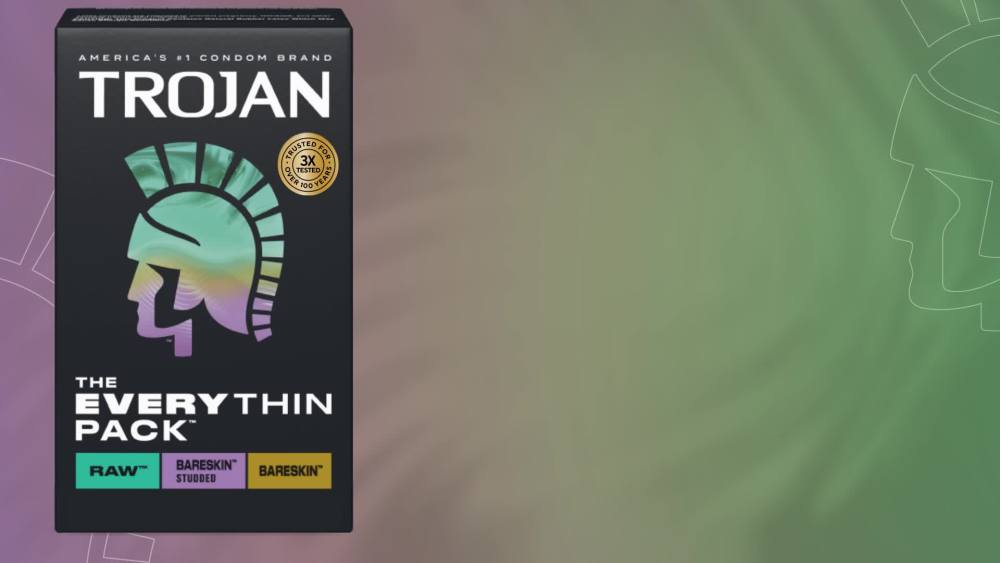 thumbnail video image 2 of Trojan The Everythin Pack Latex Lubricated Condoms with Raw, Bareskin, Bareskin Studded, 24 Count, 2 of 13