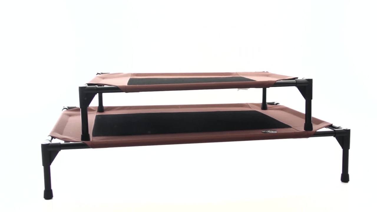 thumbnail video image 2 of K&H Pet Products Original Pet Cot Replacement Cover (Cot Sold Separately) Blue/Black Large 42 X 30 Inches, 2 of 8