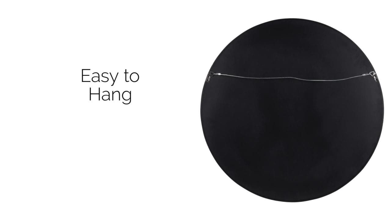 thumbnail video image 2 of Kate and Laurel Valenti Farmhouse Round Wall Mirror, 28 inch Diameter, White, Decorative Circle Mirror, 2 of 9