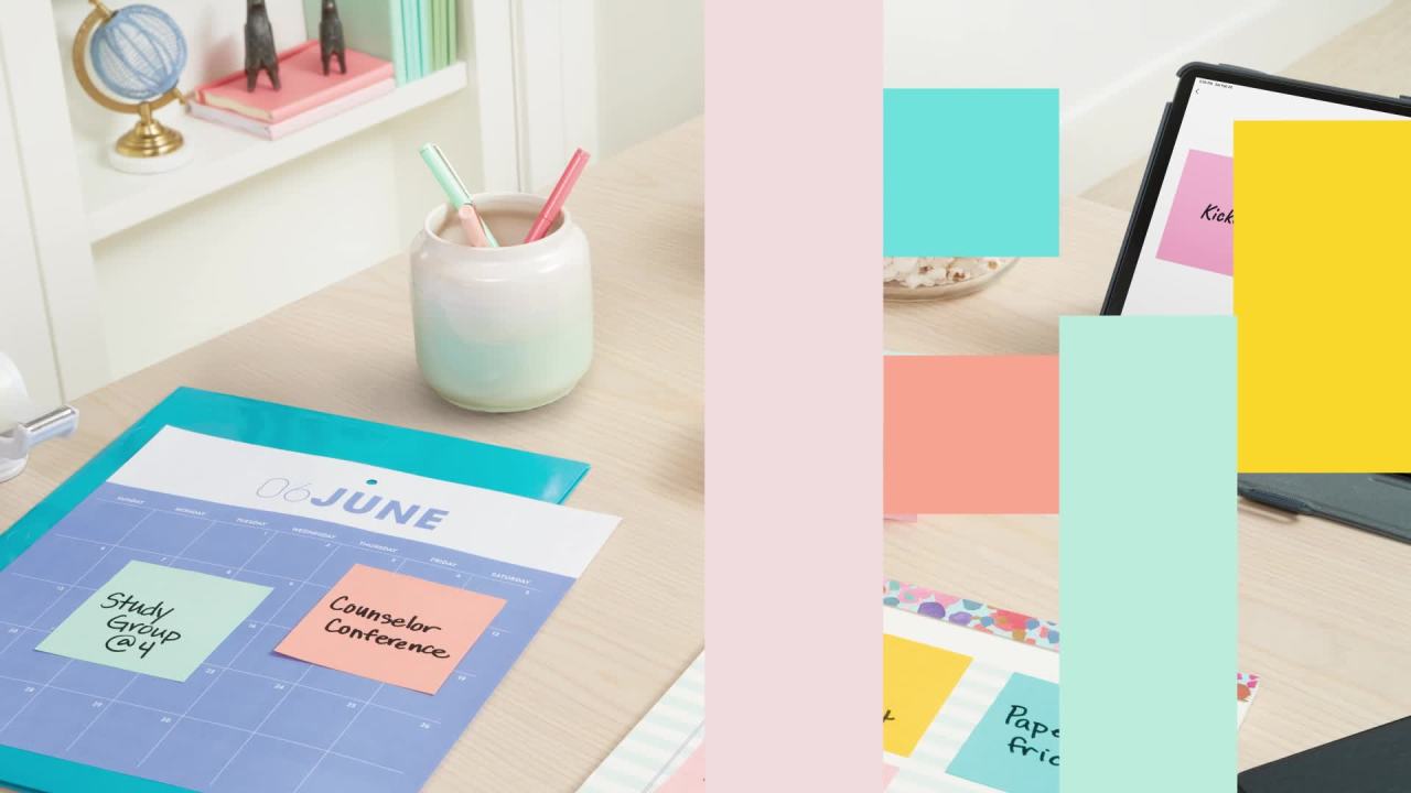 thumbnail video image 2 of Post-it Dispenser Pop-up Notes Value Pack, 3 in x 3 in, Canary Yellow, 14 Pads + 4 Assorted Color Pads, 2 of 15