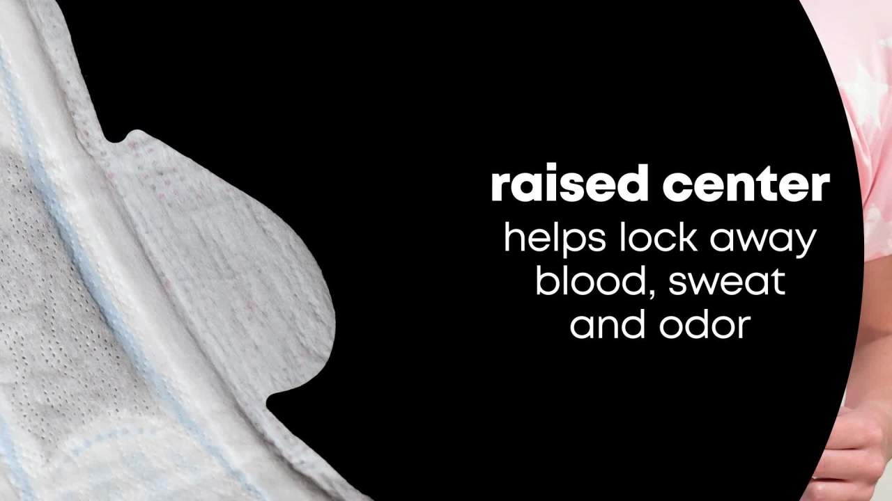 thumbnail video image 2 of U by Kotex Balance Teen Ultra Thin Overnight Pads with Wings, 24 Ct, 2 of 11