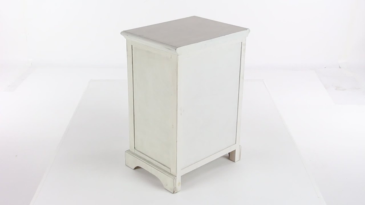 thumbnail video image 2 of DecMode 17" x 25" Cream Wood 3 Drawer Cabinet, 1-Piece, 2 of 12
