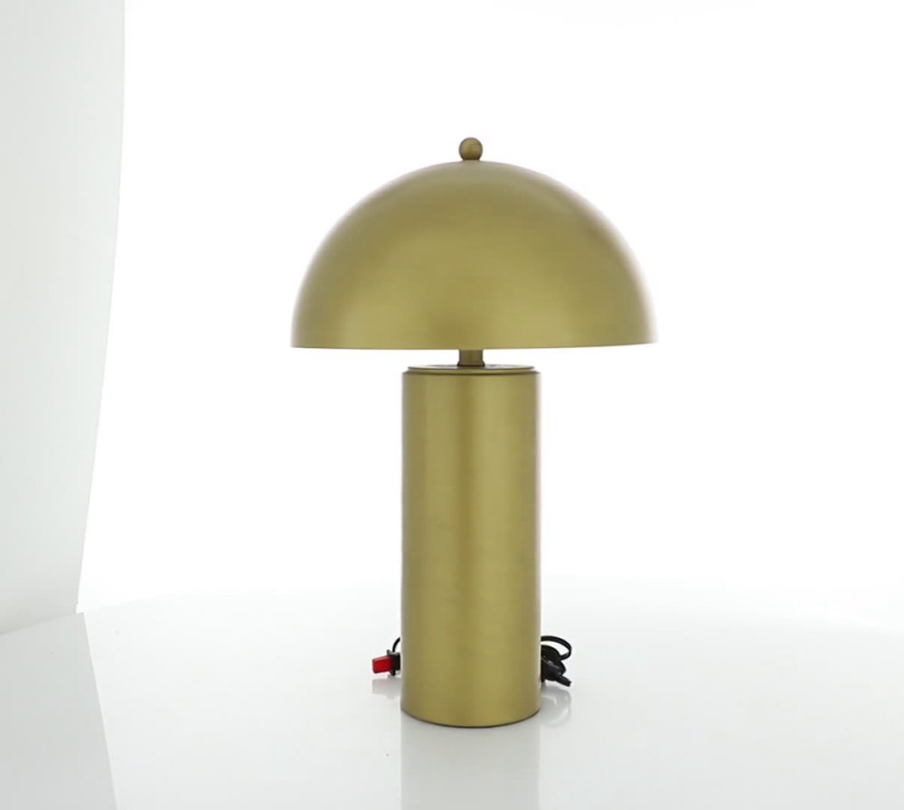 DecMode 22" Gold Accent Lamp with Gold Metal Shade