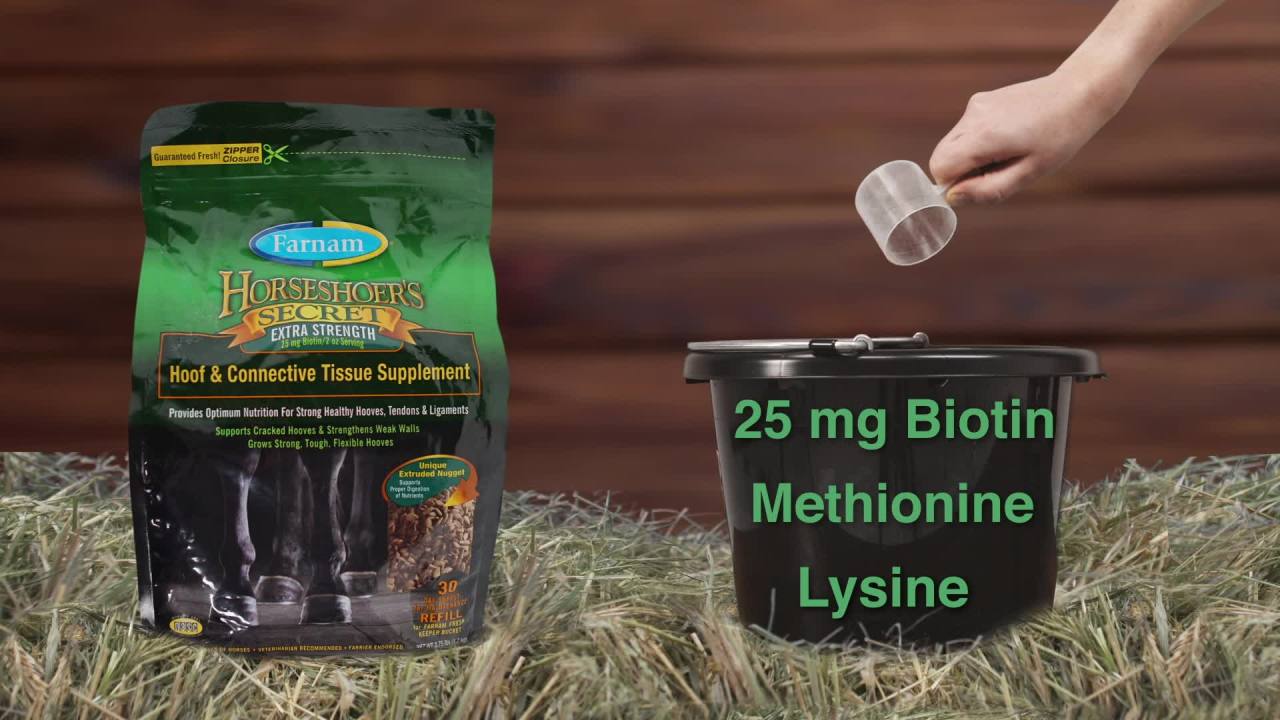 thumbnail video image 2 of Farnam Horseshoer’s Secret Extra Strength Hoof & Connective Tissue Supplement, 60 Day Supply 7.5 lbs, 2 of 11