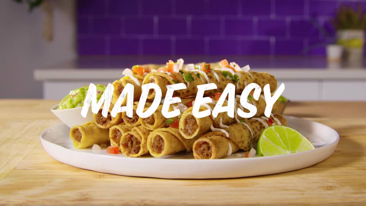 thumbnail video image 2 of Delimex White Meat Chicken Taquitos Frozen Snacks, 23 ct Box, 2 of 16
