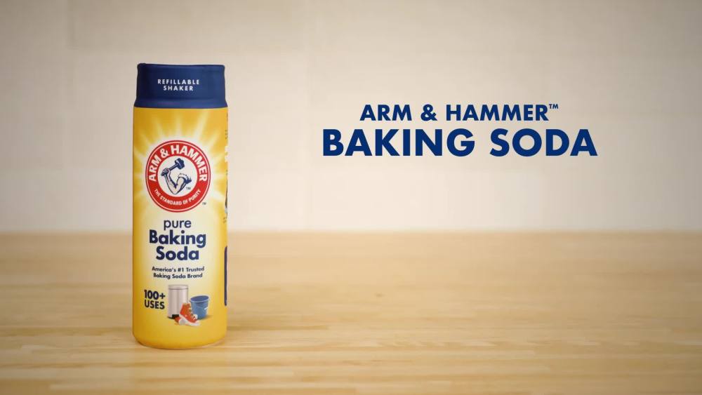 thumbnail video image 2 of ARM & HAMMER Baking Soda Refillable Shaker, For Baking, Cleaning & Deodorizing, 12 oz, 2 of 12