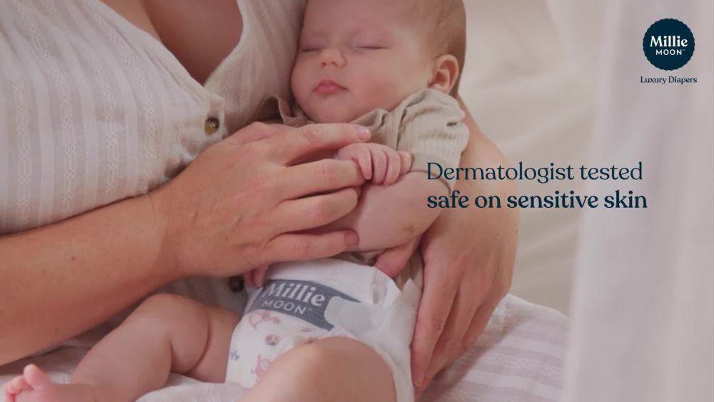 thumbnail video image 2 of Millie Moon Luxury Diapers, Size 3, 80 Count (Select for More Options), 2 of 13